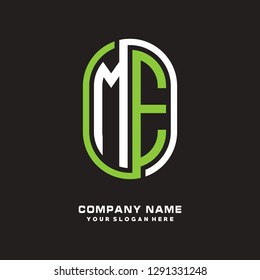 M E initial letter, logo design template vector 