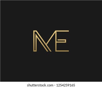M E Initial logo template vector