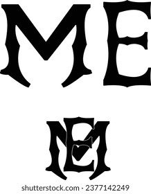 M and E Letter Logo | ME Logo | ME Monogram