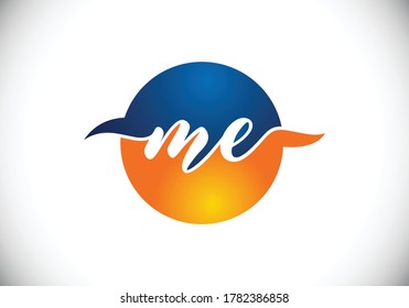 M E letter sign symbol. Initial Letter M E Logo Design Vector Template. Monogram logo