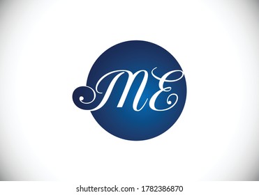 M E-Zeichen. Anfangsbuchstabe M E Logo Design Vektorvorlage. Monogramm-Logo