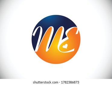 M E letter sign symbol. Initial Letter M E Logo Design Vector Template. Monogram logo