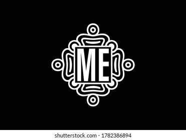 M E letter sign symbol. Initial Letter M E Logo Design Vector Template. Monogram logo