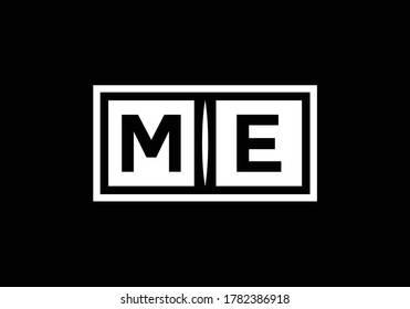 M E-Zeichen. Anfangsbuchstabe M E Logo Design Vektorvorlage. Monogramm-Logo