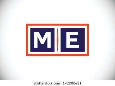 M E letter sign symbol. Initial Letter M E Logo Design Vector Template. Monogram logo