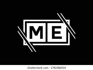 M E letter sign symbol. Initial Letter M E Logo Design Vector Template. Monogram logo