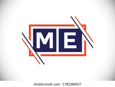 M E letter sign symbol. Initial Letter M E Logo Design Vector Template. Monogram logo