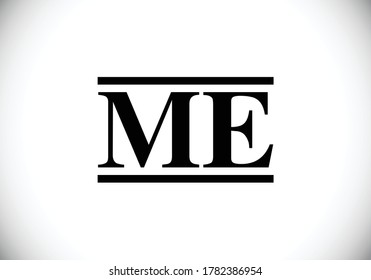 M E letter sign symbol. Initial Letter M E Logo Design Vector Template. Monogram logo
