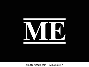 M E letter sign symbol. Initial Letter M E Logo Design Vector Template. Monogram logo