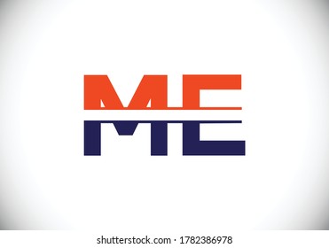 símbolo de signo de letra M E. Plantilla de vectores de diseño de logotipo M E de la letra inicial. Logo de Monograma