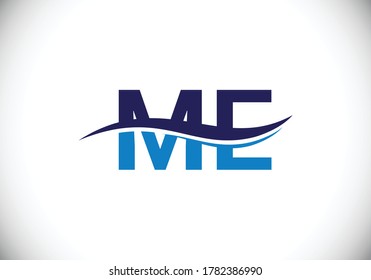 M E letter sign symbol. Initial Letter M E Logo Design Vector Template. Monogram logo