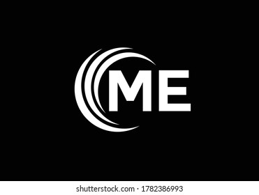 M E letter sign symbol. Initial Letter M E Logo Design Vector Template. Monogram logo