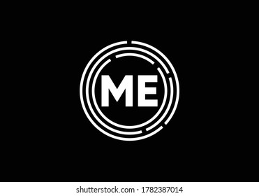 símbolo de signo de letra M E. Plantilla de vectores de diseño de logotipo M E de la letra inicial. Logo de Monograma