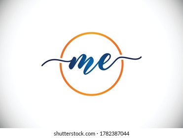 M E-Zeichen. Anfangsbuchstabe M E Logo Design Vektorvorlage. Monogramm-Logo