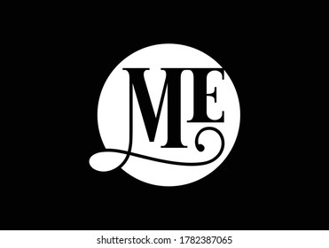 M E letter sign symbol. Initial Letter M E Logo Design Vector Template. Monogram logo