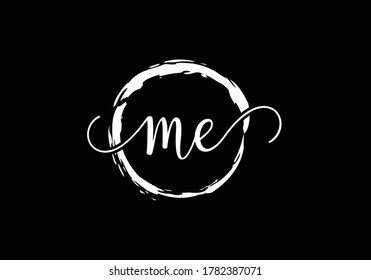 M E letter sign symbol. Initial Letter M E Logo Design Vector Template. Monogram logo