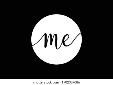 M E-Zeichen. Anfangsbuchstabe M E Logo Design Vektorvorlage. Monogramm-Logo