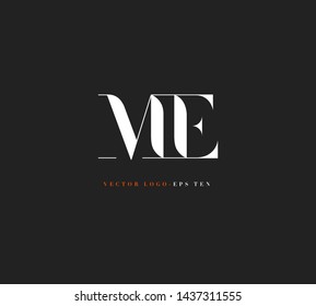 M & E letters Joint logo icon vector for business card and corporate identity.