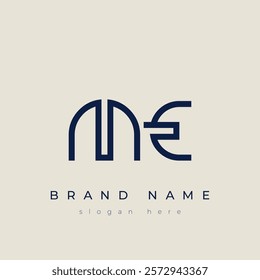 M and E logo design. ME abstract Letters Logo Monogram. This logo design is the process of creating a visual symbol that represents a brand, company, or individual.