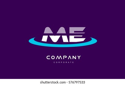 m e me cyan magenta blue letter combination alphabet vector company logo icon sign design template 