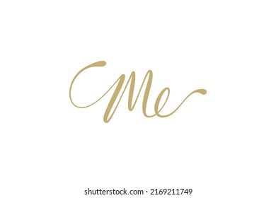 M e Me Handschrift Logo der ersten Unterschrift