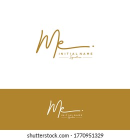 M E ME Initial Brief Handschrift und Unterschrift Logo.