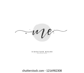 M E ME initial logo handwriting  template vector