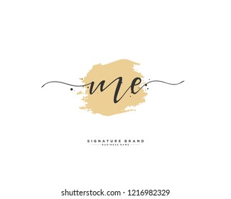 M E ME initial logo handwriting  template vector