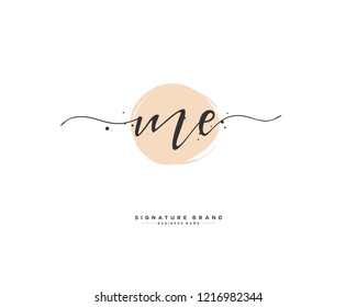 M E ME initial logo handwriting  template vector