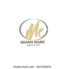 M e Me initial logo handwriting template vector