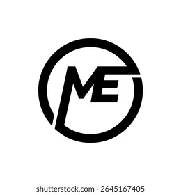 M, E, ME letter Logo Design Vector Template. Abstract Alphabet ME logo Illustration