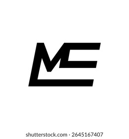 M, E, ME letter Logo Design Vector Template. Abstract Alphabet ME logo Illustration