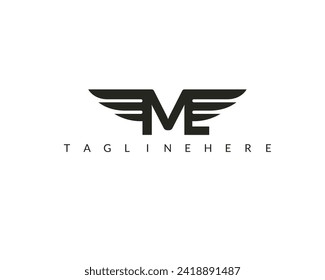M, E, ME, ML letter Logo Design Vector Template. Abstract Alphabet ME logo Illustration