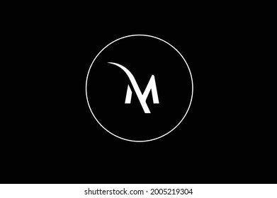 logotipo m elegante con iniciales para vector de empresa
