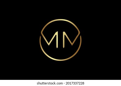 M elegante logotipo con iniciales para vector de empresa