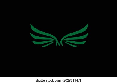 M elegant logo with initials for company -vector