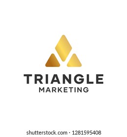 M Elegant Triangle Marketing Logo Design Template