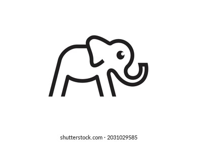 M elephant letter logo, monogram style design vector graphic