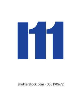 m with eleven number logo vector.