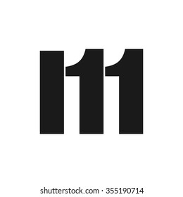 m with eleven number logo vector.