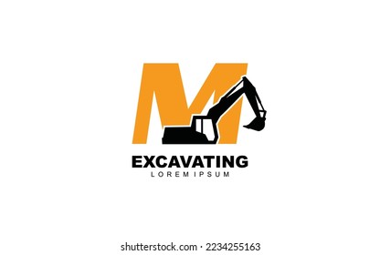 M excavator letter logo vector for your branding with modern style.