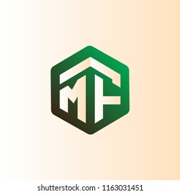 M F Initial letter hexagonal logo vector