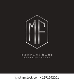 M F initial letter, modern logo design template vector 