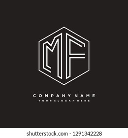 M F initial letter, modern logo design template vector 