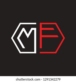M F initial letter, modern logo design template vector 