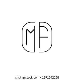 M F initial letter, modern logo design template vector 