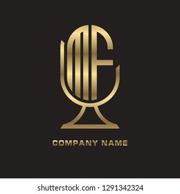 M F initial letter, modern logo design template vector 