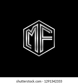 M F initial letter, modern logo design template vector 