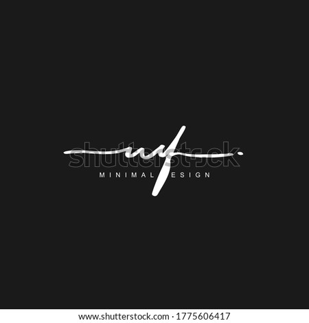 M F MF Initial handwriting or handwritten logo for identity. Logo with hand drawn style.