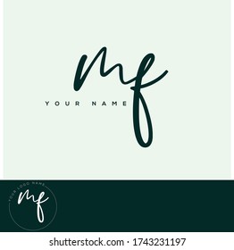 M F MF Initial letter handwriting and signature logo.
